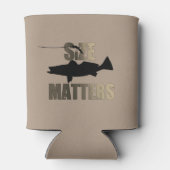 Größenfragen Funny Fly Fishing Foreut Dosenkühler (Rückseite)