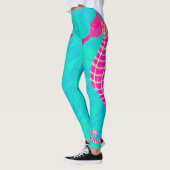 GrößengleichSeepferd auf Aquamarine - Leggings (Links)