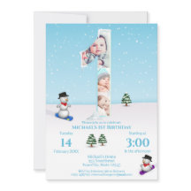 Grosser 1. Geburtstag Winterschnee Eisbedeckung