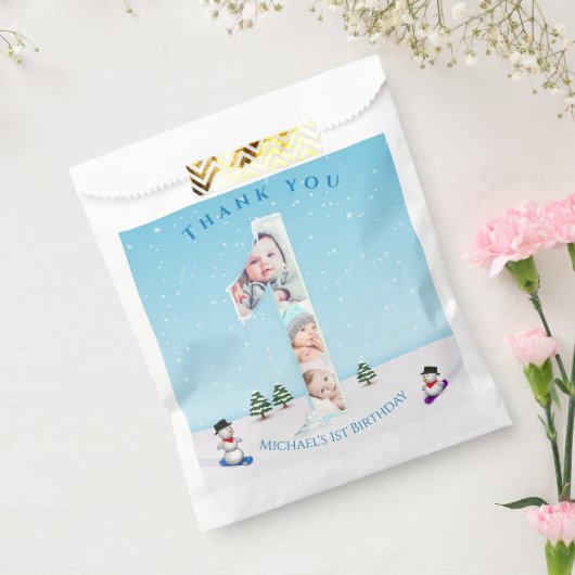Grosser 1. Geburtstag Winterschnee Eisbedeckung Geschenktütchen (Versiegelt)