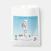 Grosser 1. Geburtstag Winterschnee Eisbedeckung Geschenktütchen (Vorderseite)