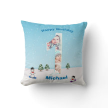 Grosser 1. Geburtstag Winterschnee Eisbedeckung