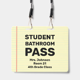Großer 4x5-Schüler-Badezimmer-Pass-Klassenraum-Ban Ausweis