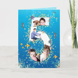 Grosser 5. Geburtstag unter dem Meer FotoCollage Karte