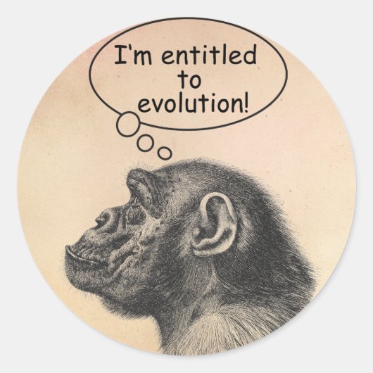 Großer Affen-Evolutions-Bezeichnung Runder Aufkleber (Vorderseite)