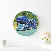 Großer Anlage-Auto-Transporter für Fernlastfahrer Große Wanduhr (Zuhause)