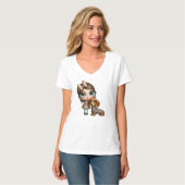 Großer Auge Dachshund T-Shirt (Vorderseite Vollansicht)