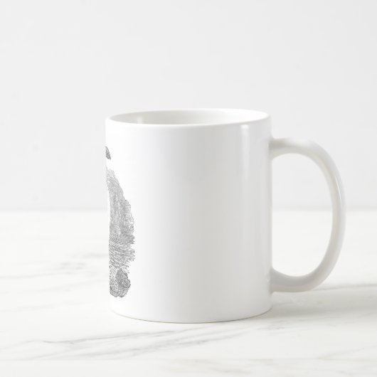 Großer Auk-hölzerner Stich Kaffeetasse (Rechts)