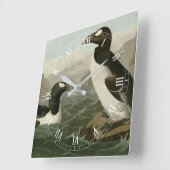 Großer Auk - John James Audubons Vögel Amerikas Quadratische Wanduhr (Winkel)