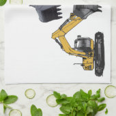 Großer Bagger-Bagger Geschirrtuch (Gefaltet)