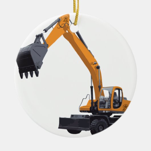 Großer Bagger-Bagger Keramik Ornament (Vorne)