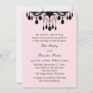 Großer Ballsaal-Hochzeitseinladung (rosa) Einladung