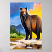 Grosser Bär im Wald | AI Art Poster (Vorne)