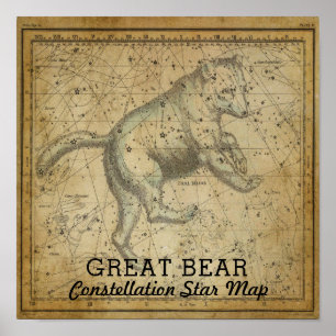 Großer Bär Ursa Major Sternenkarte Poster