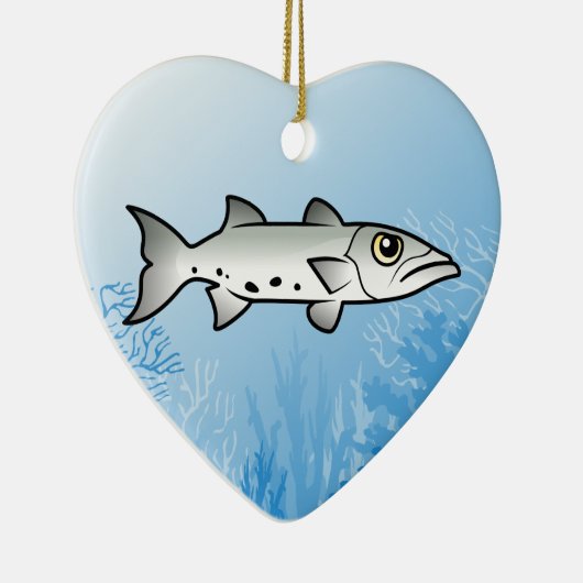 Großer Barracuda Keramik Ornament (Rechts)