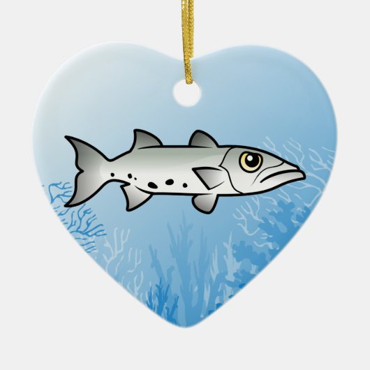 Großer Barracuda Keramik Ornament (Vorne)