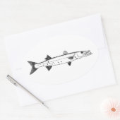 Großer Barracuda-Logo Ovaler Aufkleber (Umschlag)