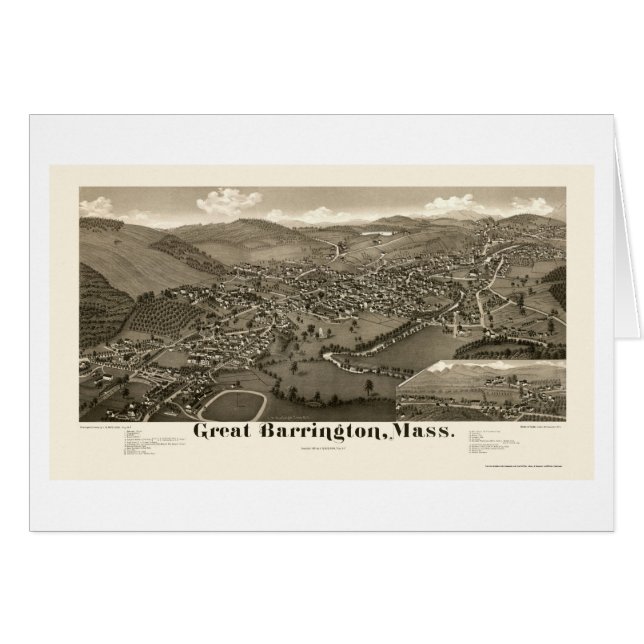 Großer Barrington, panoramische Karte MAs - 1884 (Vorderseite (Horizontal))