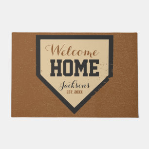 Großer Baseball-Familien-Zuhause-Platten-Name und Fußmatte