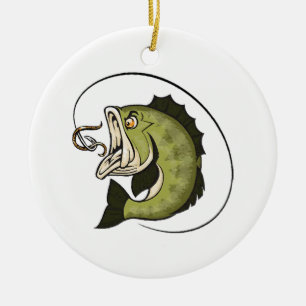 Großer Bass-Mund Keramik Ornament