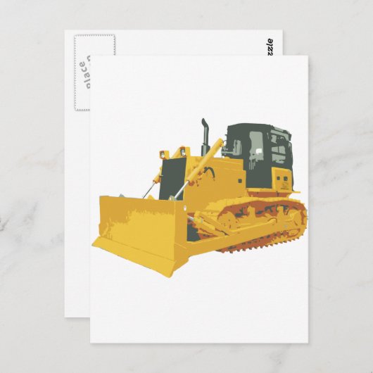 Großer BauBulldozer auf Tracks Postkarte (Vorne/Hinten)