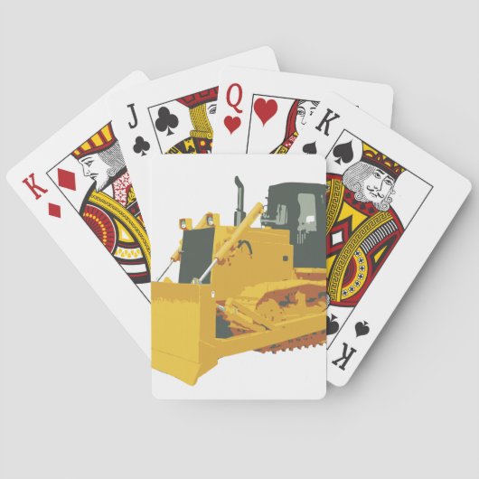 Großer BauBulldozer auf Tracks Spielkarten (Rückseite)