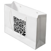 Großer benutzerdefinierter Beutel mit QR-Code für Große Geschenktüte (Vorderseite Schrägansicht)