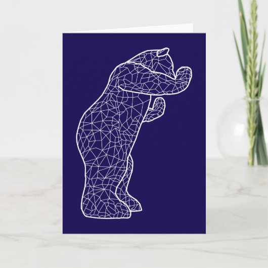 Großer Blaue Bär Feiertagskarte (Vorderseite)