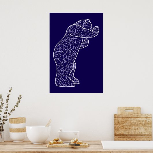 Großer Blaue Bär Poster (Küche)