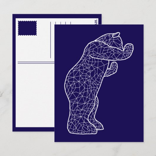 Großer Blaue Bär Postkarte (Vorne/Hinten)