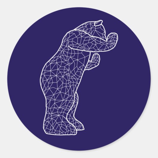Großer Blaue Bär Runder Aufkleber (Vorderseite)