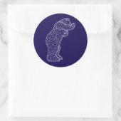 Großer Blaue Bär Runder Aufkleber (Tasche)