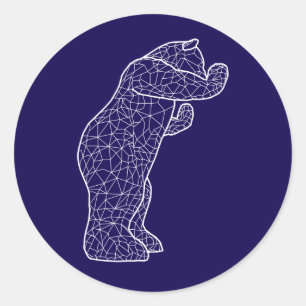 Großer Blaue Bär Runder Aufkleber