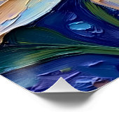 Großer blauer Blumen-Impressionistendruck | Botani Poster (Ecke)