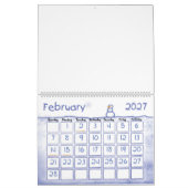 Grosser blauer Kalender für Kinderferien (Feb 2027)