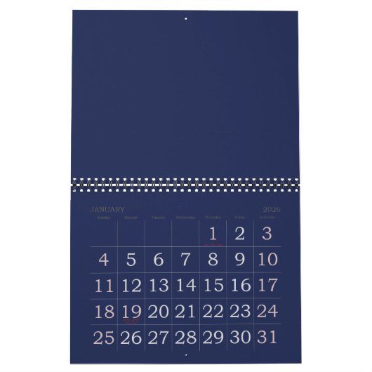 Großer blauer Kalender für Printwerbung mit Feiert (Jan 2026)