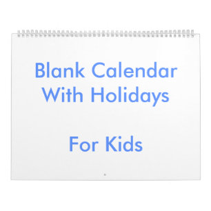 Großer blauer leerer Kalender für Kinder Feiertage
