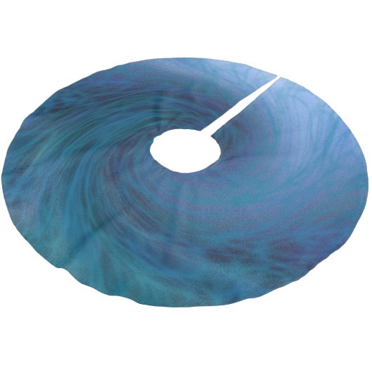 Großer blauer Ozean-Wellen-Weihnachtsbaum-Rock Polyester Weihnachtsbaumdecke (Schrägansicht)