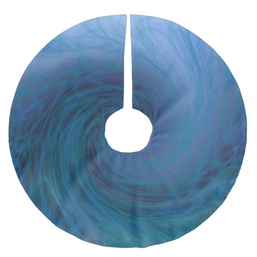 Großer blauer Ozean-Wellen-Weihnachtsbaum-Rock Polyester Weihnachtsbaumdecke (Vorderseite)