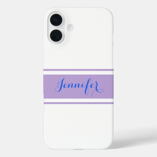 Grosser blauer Skriptname, Lavenderstreifen auf We Case-Mate iPhone Hülle (Rückseite)