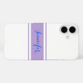 Grosser blauer Skriptname, Lavenderstreifen auf We Case-Mate iPhone Hülle (Rückseite (Horizontal))