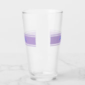 Grosser blauer Skriptname, Lavenderstreifen auf We Glas (Links)