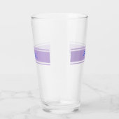 Grosser blauer Skriptname, Lavenderstreifen auf We Glas (Rechts)