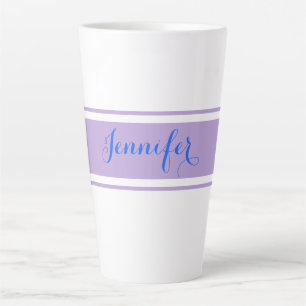Grosser blauer Skriptname, Lavenderstreifen auf We Milchtasse