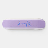 Grosser blauer Skriptname, Lavenderstreifen auf We Skateboard (Horizontal)