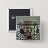 Großer blauer und weißer Ming Vase Button (Vorne & Hinten)