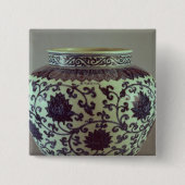 Großer blauer und weißer Ming Vase Button (Vorderseite)