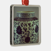 Großer blauer und weißer Ming Vase Ornament Aus Metall (Rechts)
