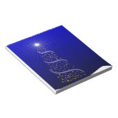 Grosser Blauer Weihnachtsbaum mit goldenen Sternen Notizblock (angewinkelt)