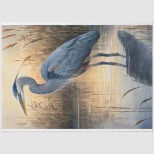 Großer Blaureiher-Decoupage Seidenpapier